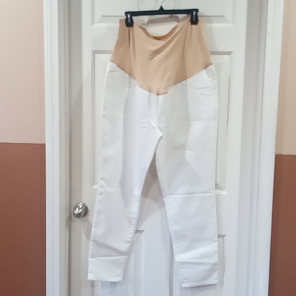 Time and Tru Women's Maternity White Skinny Jeans, 20 (XXL) - Picture 1 of 9